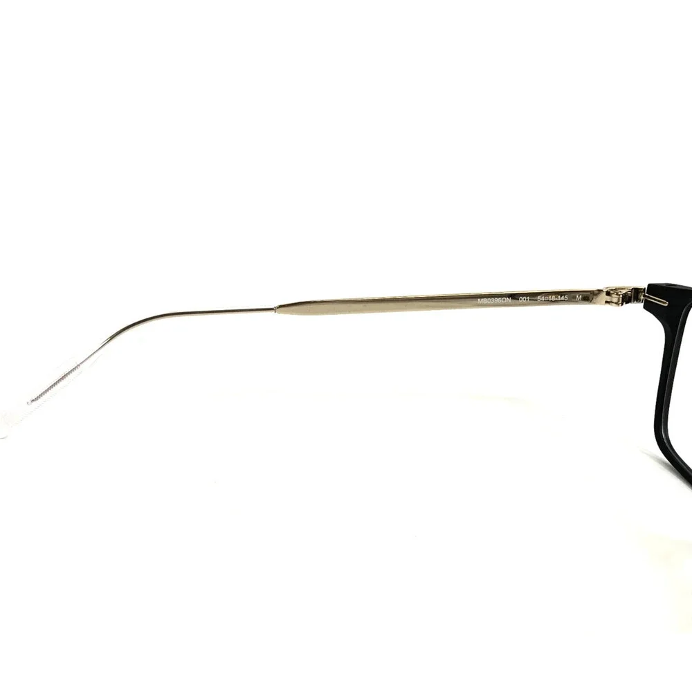 Montblanc Eyeglasses Frames MB0396ON 001 Black Gold Aluminum 54-18-145